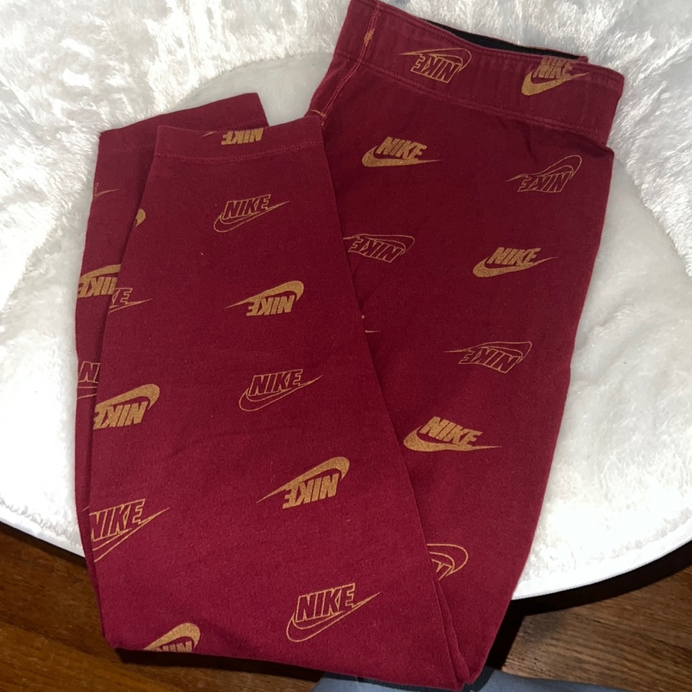 Burgundy Nike Leggings